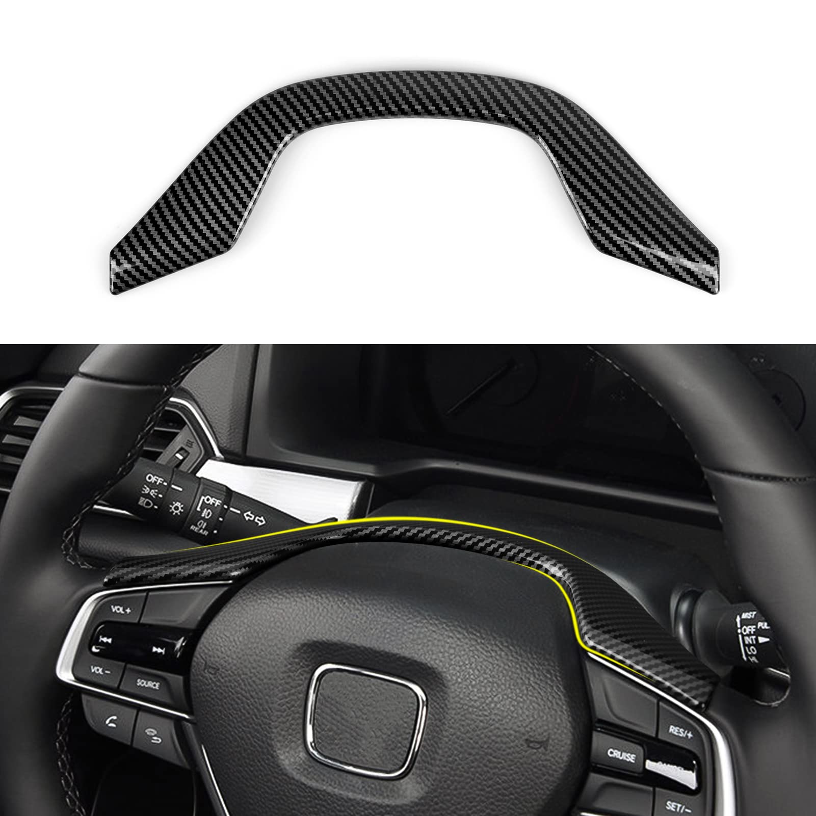 Calcomanías para panel de palanca de cambios versión a gas para Honda Accord 2018 2019 2020 2021 2022 Accesorios de 10ª generación ABS Calcomanías interiores de fibra de carbono
