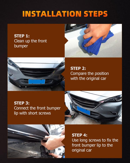 FINDAUTO Kits de carrocería de labio delantero de automóvil ABS para Honda Accord Sedan 2018-2020 para Honda Accord Sedan negro brillante parachoques delantero inferior alerón divisor de labio