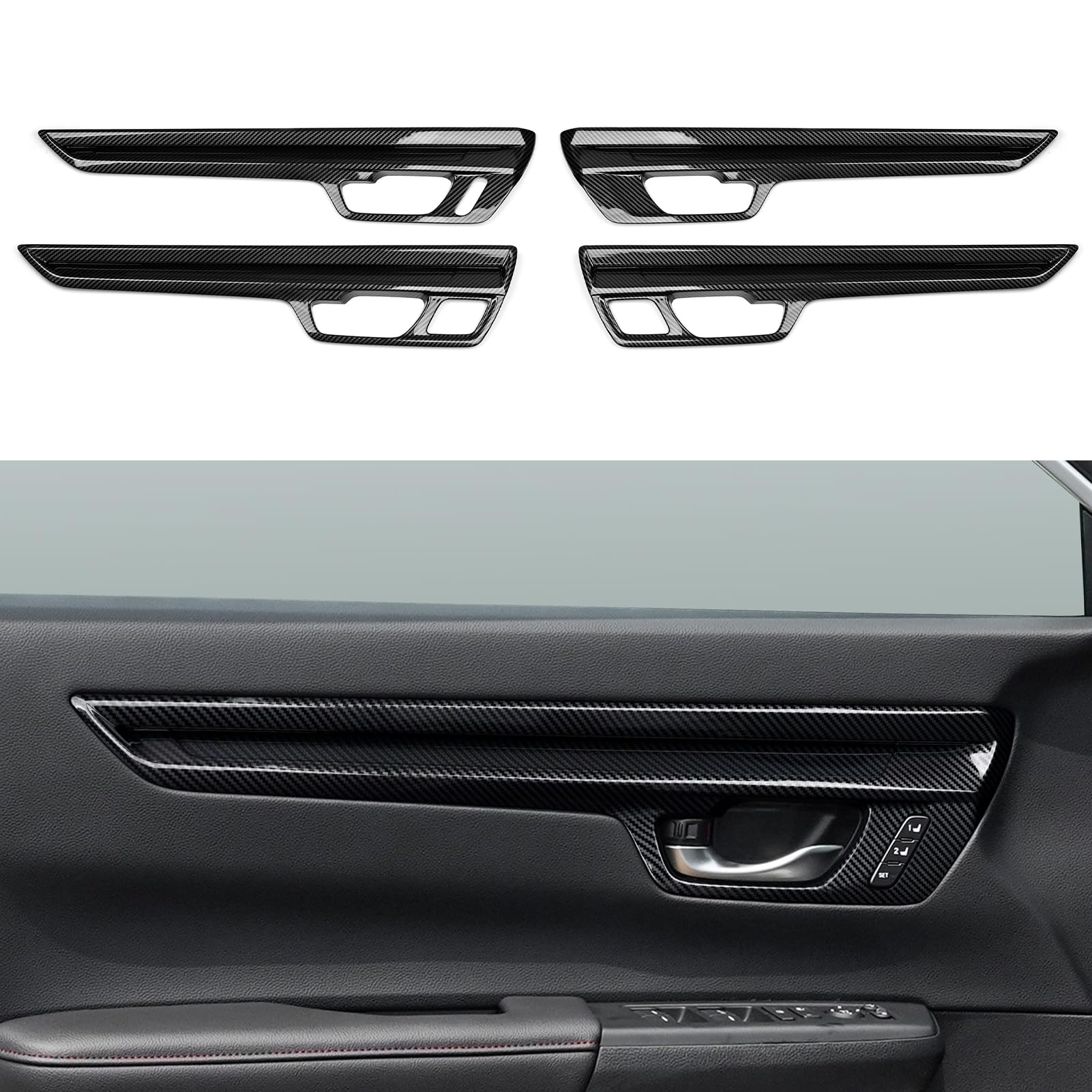 Calcomanías para cubierta de marco de tablero para Honda CR-V 2023, 2024, 2025, accesorios CRV, ABS, fibra de carbono, calcomanías interiores