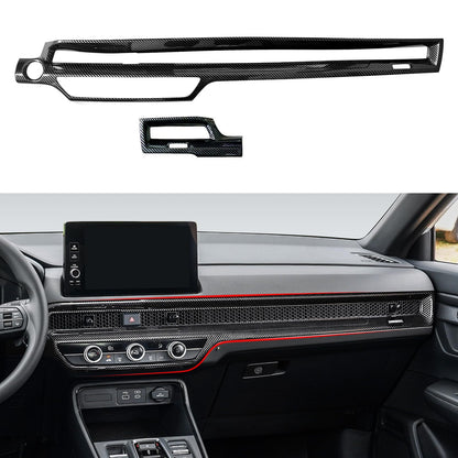 Calcomanías para cubierta de marco de tablero para Honda CR-V 2023, 2024, 2025, accesorios CRV, ABS, fibra de carbono, calcomanías interiores