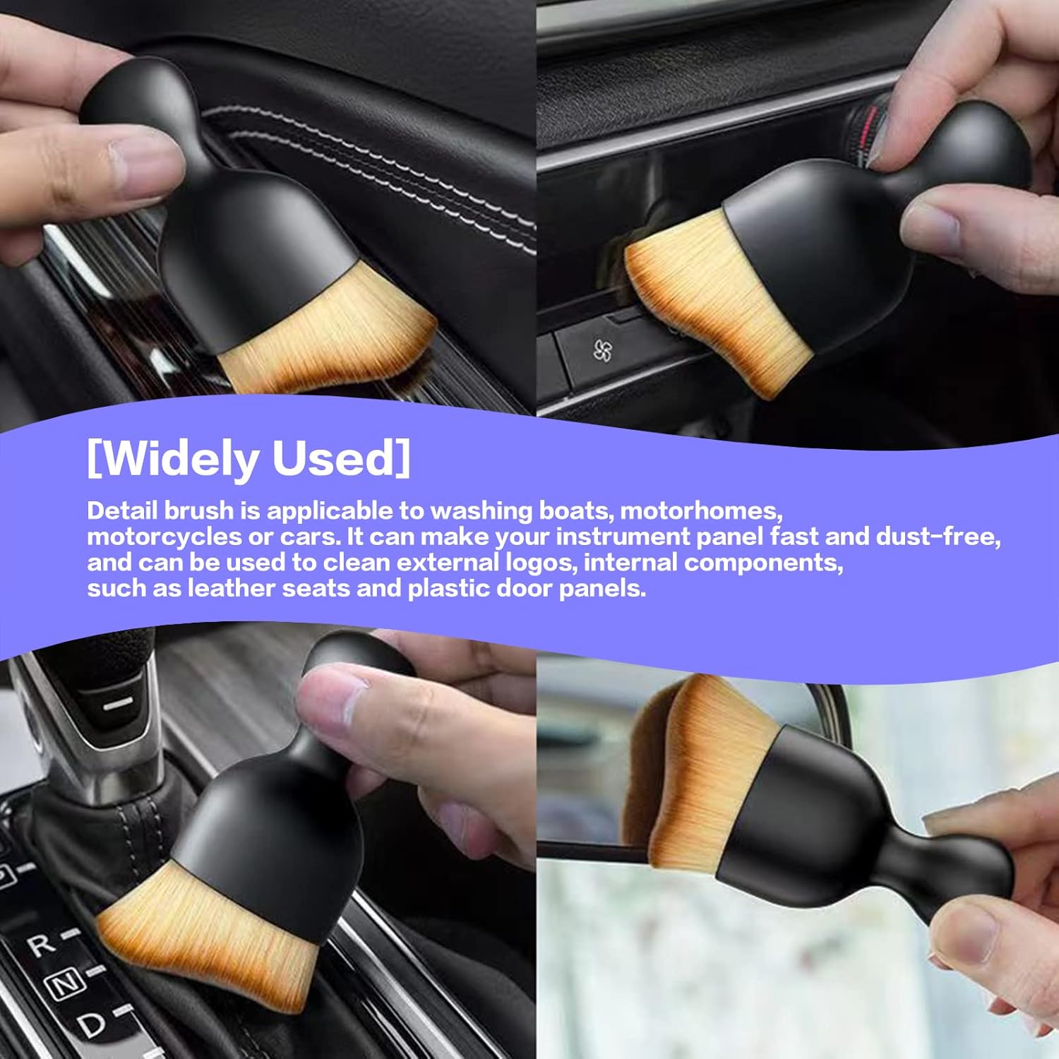 Cepillo para detalles del interior del automóvil, cepillo de limpieza de cerdas suaves, cepillo para detallar el automóvil, herramienta de limpieza interior del automóvil, cepillo de detalles