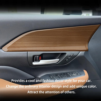 Door Handle Cover Trim fit for Toyota Grand Highlander 2024 2025 Interior Decoration Car Accessories Peach Wood Grain ABS
