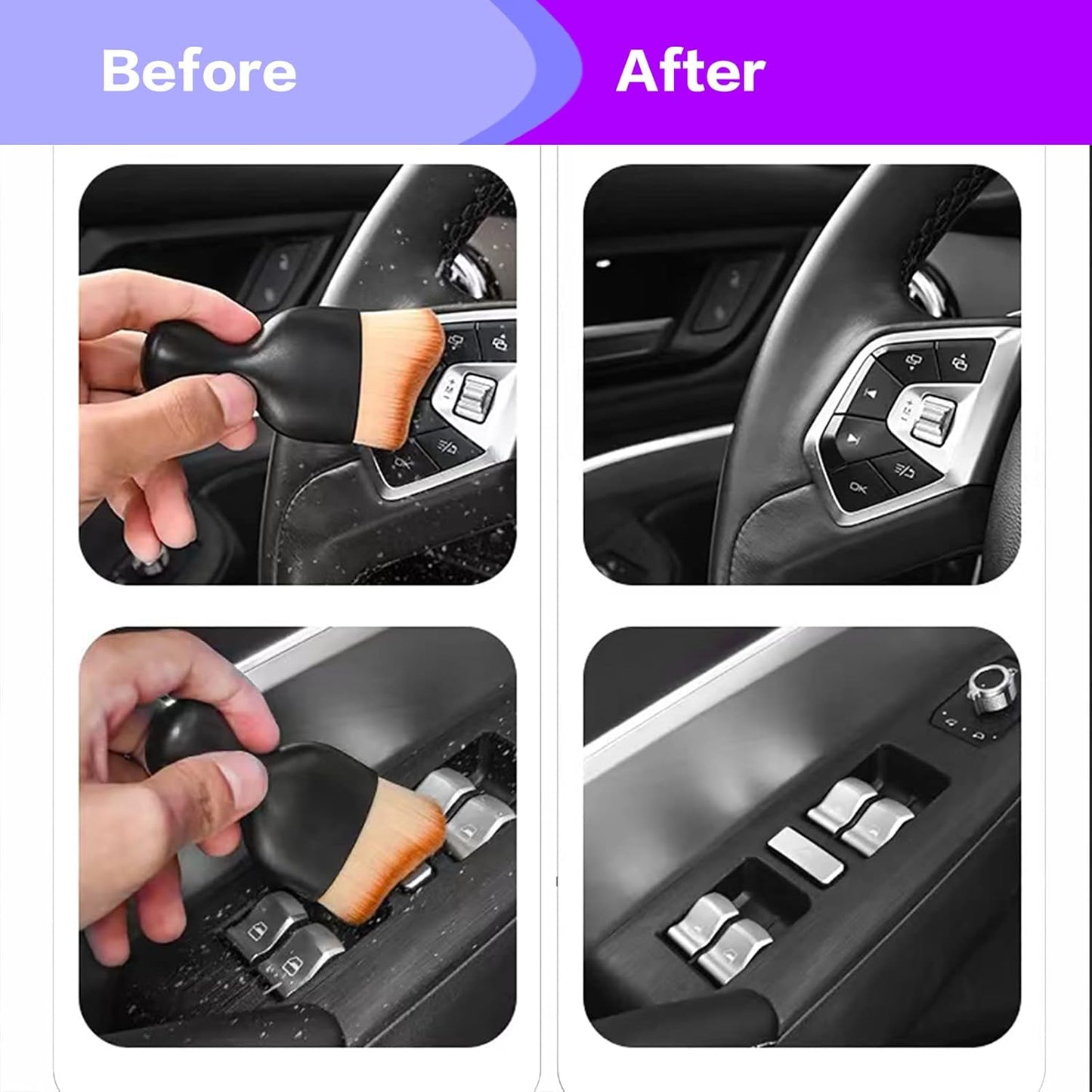 Cepillo para detalles del interior del automóvil, cepillo de limpieza de cerdas suaves, cepillo para detallar el automóvil, herramienta de limpieza interior del automóvil, cepillo de detalles