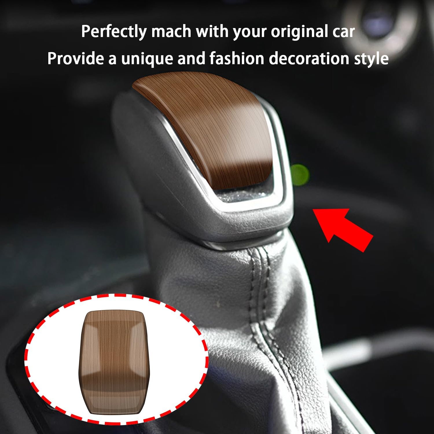 Interior Car Accessories fit for Toyota Grand Highlander 2024 2025 Peach Wood Grain Gear Shift Lever Knob Shifter Head Cover Trim ABS