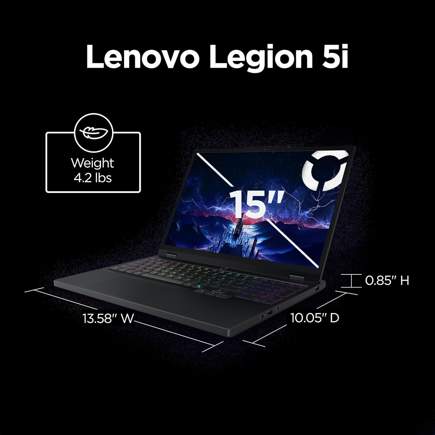 Lenovo Legion 5i - Portátil para juegos - Intel® Core™ i7-14700HX - Pantalla OLED WQXGA PureSight de 15" 2.5K WQXGA PureSight - Frecuencia de actualización de 165Hz - NVIDIA® GeForce RTX™ 5070