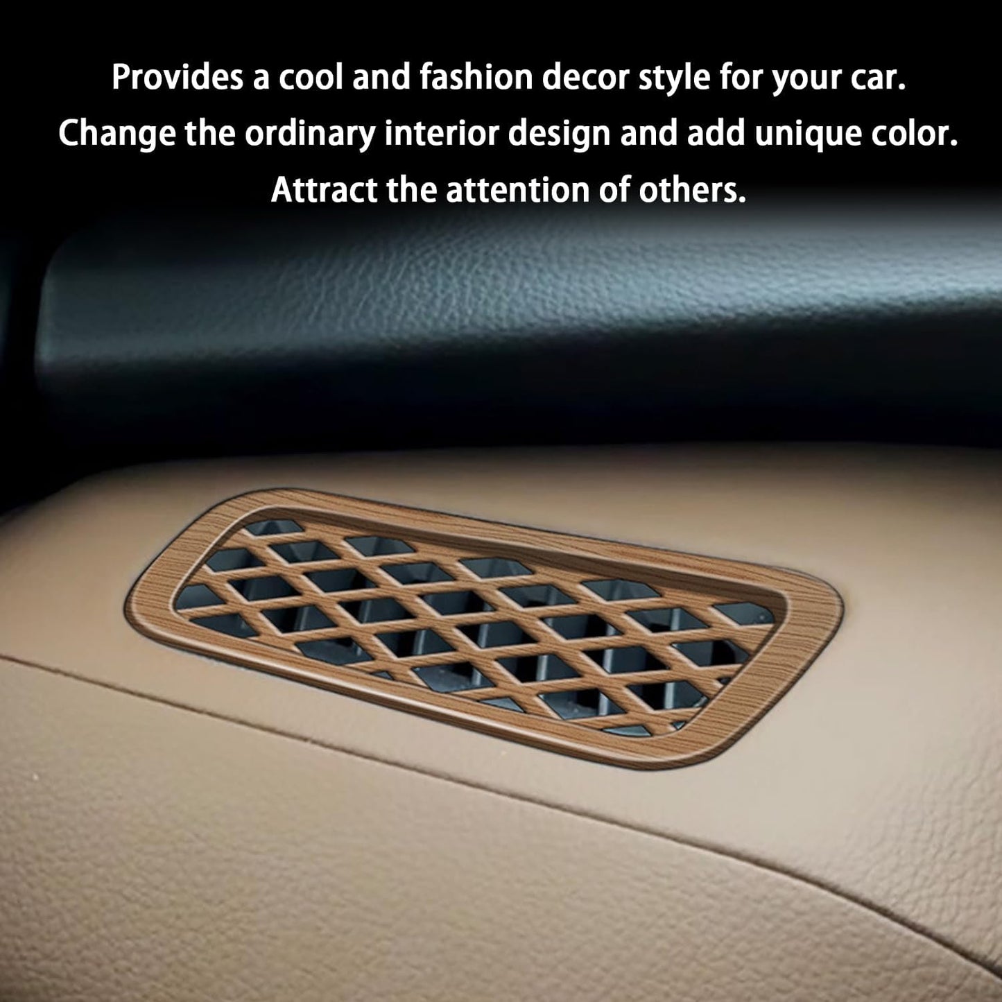 Peach Wood Grain Center Console Car Accessories for Toyota Grand Highlander 2024 2025 Front Air Condition Outlet Vent Covers Trim ABS 2PC