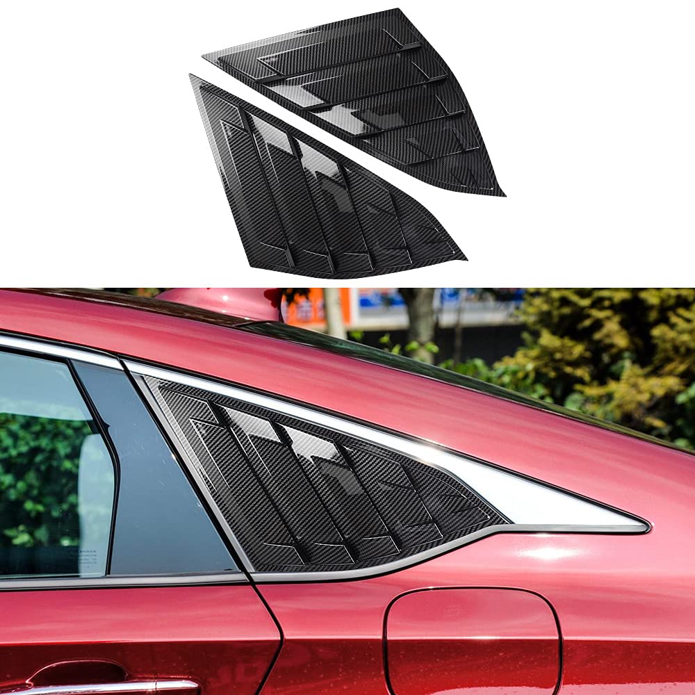 Rear Side Window Louvers Compatible for Honda Accord 2022 2021 2020 2019 2018 Accesories Sport Style Air Vent Cover (Bright Black)