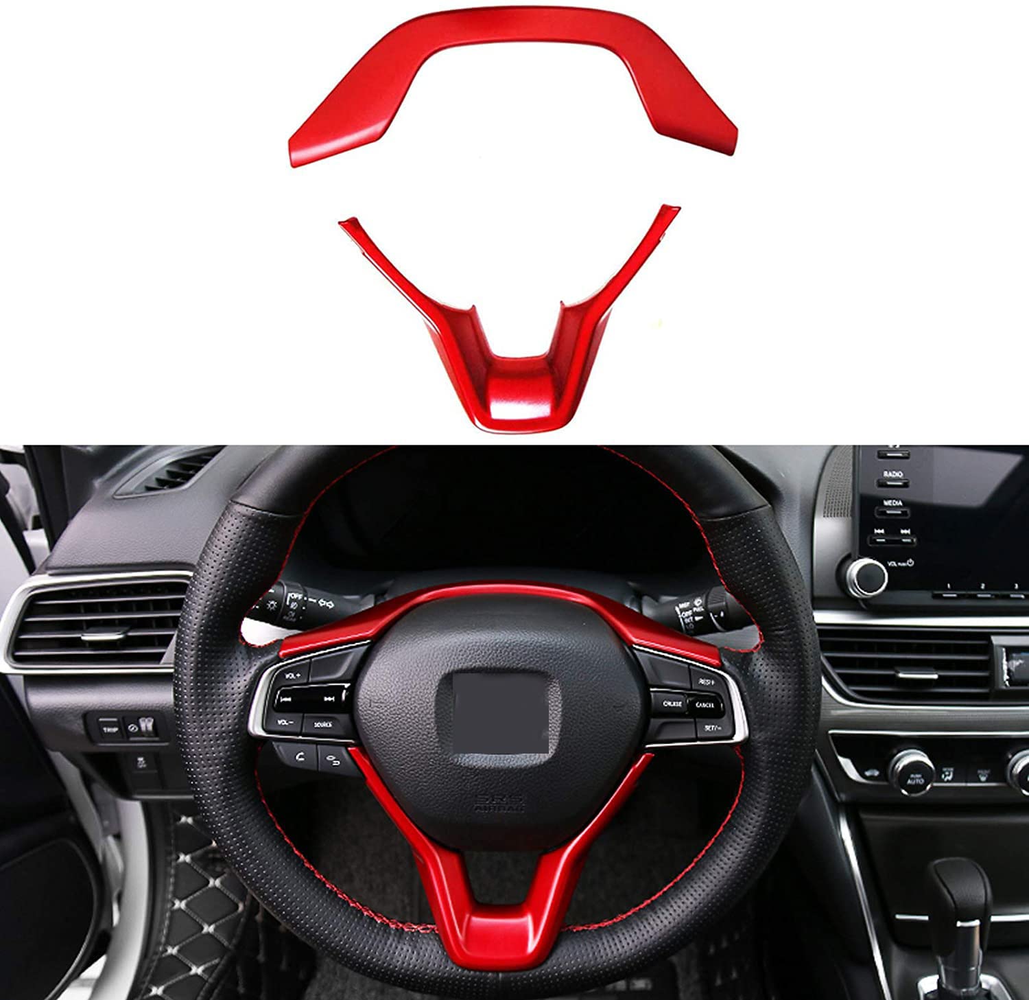 Funda para volante de fibra de carbono ABS para Honda Accord 10ª generación 2018 2019 2020 2021 2022, ajuste Sedan LX Sport EX-L Touring Hybrid, 2 piezas