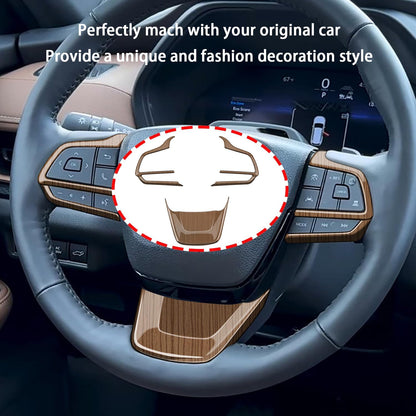 Peach Wood Grain Handle Button Cover fit for Toyota Grand Highlander 2024 2025 Center Console Interiors Decoration Car Accessories 3Pc