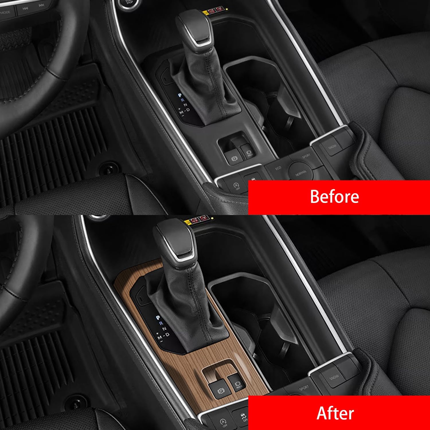 Interior Decoration Accessories fit for Toyota Grand Highlander 2024 2025 Center Console Gear Shift Cover Trim Easy Installation ABS Peach Wood Grain
