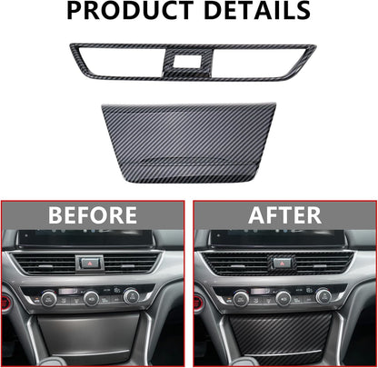 20 Pcs Carbon Fiber Interior Decor Cover, Gear Shift Panel Air Vent Cover Side Door Panel Strip Cover Trim Compatible with Honda Accord 10th Gen 2018-2022