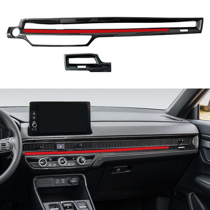 Calcomanías para cubierta de marco de tablero para Honda CR-V 2023, 2024, 2025, accesorios CRV, ABS, fibra de carbono, calcomanías interiores