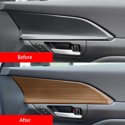 Door Handle Cover Trim fit for Toyota Grand Highlander 2024 2025 Interior Decoration Car Accessories Peach Wood Grain ABS