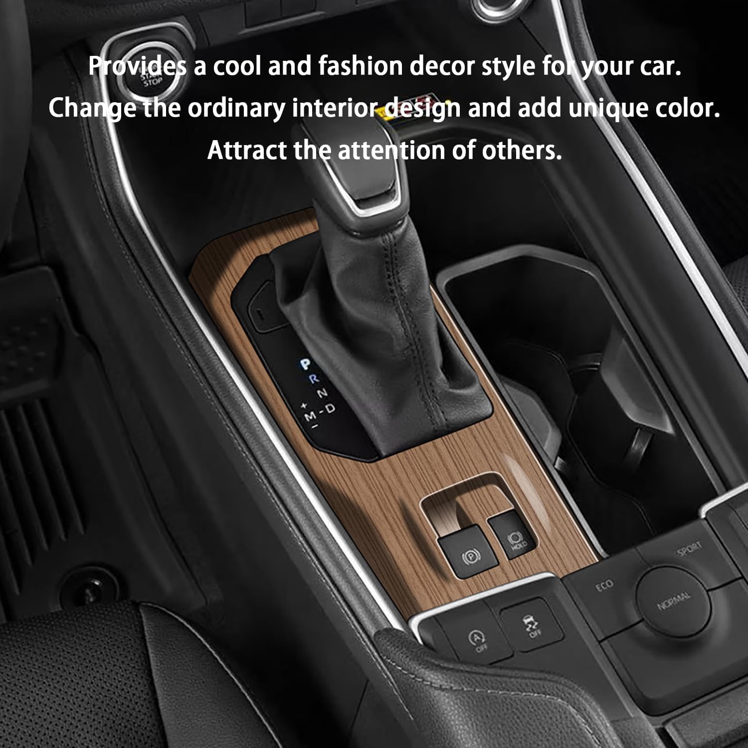 Interior Decoration Accessories fit for Toyota Grand Highlander 2024 2025 Center Console Gear Shift Cover Trim Easy Installation ABS Peach Wood Grain