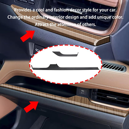 Peach Wood Grain Central Console Display Dashboard Cover Trim fit for Toyota Grand Highlander 2024 2025 Interior Decor Car Accessories ABS 2PC