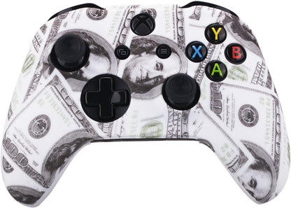 YoRHa Printing Rubber Silicone Cover Skin Case for Xbox One S/X Controller x 1(US Dollar) with PRO Thumb Grips x 8