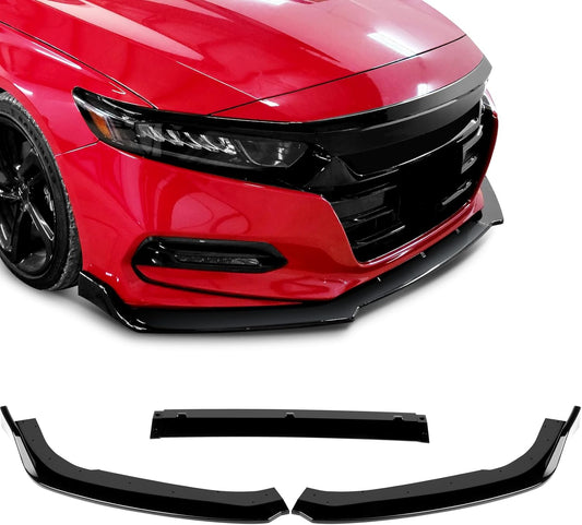 FINDAUTO Kits de carrocería de labio delantero de automóvil ABS para Honda Accord Sedan 2018-2020 para Honda Accord Sedan negro brillante parachoques delantero inferior alerón divisor de labio