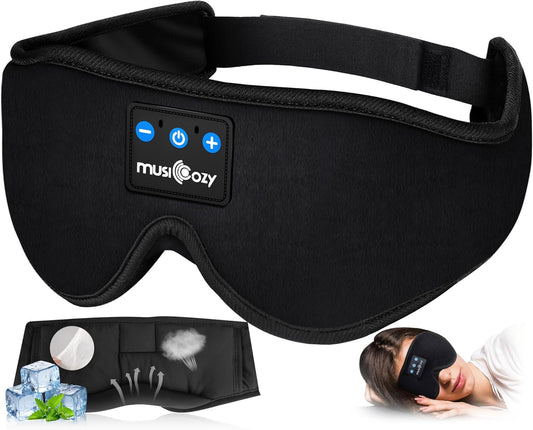 MUSICOZY - Auriculares con Bluetooth, máscara con auriculares inalámbricos para dormir de lado, hombres y mujeres, oficina, siesta, viajes en avión, regalos únicos para niños y niñas