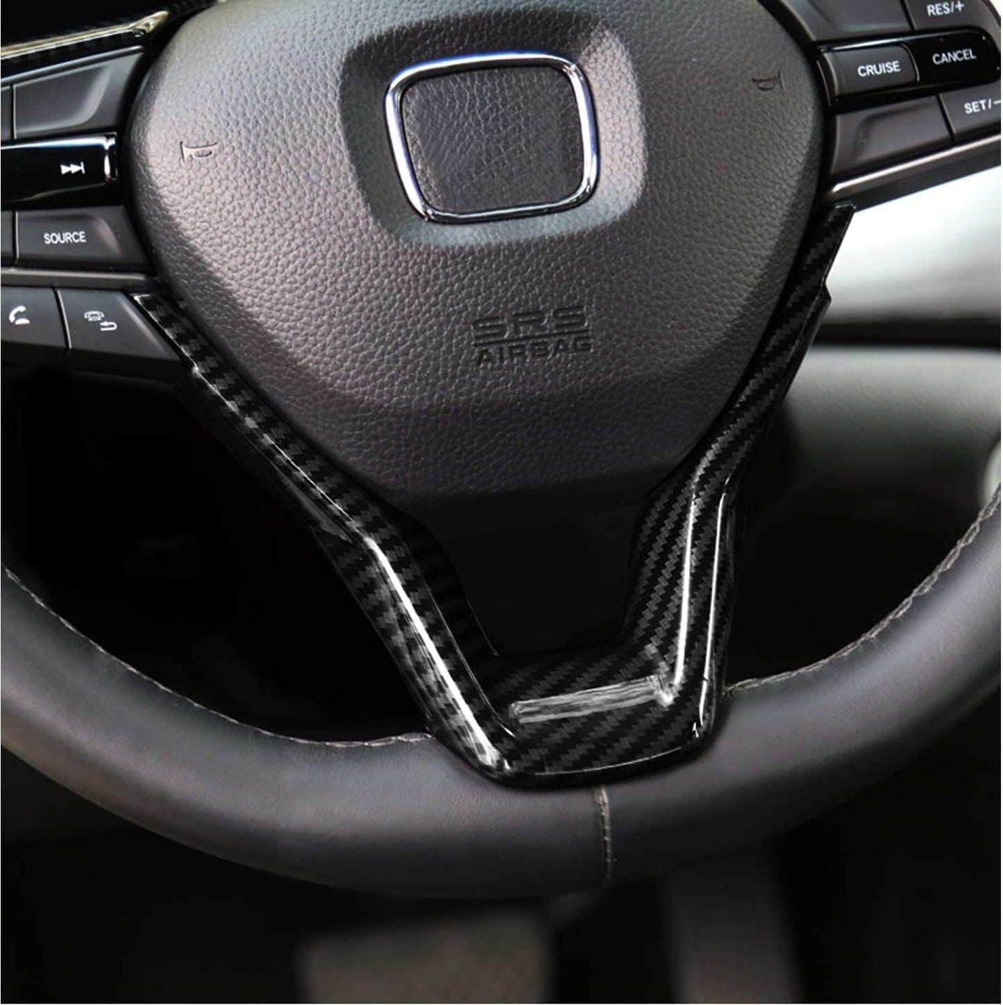Funda para volante de fibra de carbono ABS para Honda Accord 10ª generación 2018 2019 2020 2021 2022, ajuste Sedan LX Sport EX-L Touring Hybrid, 2 piezas