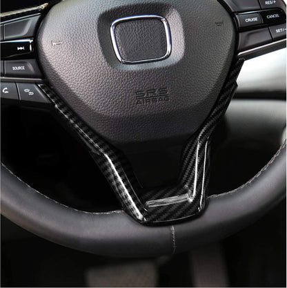 Funda para volante de fibra de carbono ABS para Honda Accord 10ª generación 2018 2019 2020 2021 2022, ajuste Sedan LX Sport EX-L Touring Hybrid, 2 piezas
