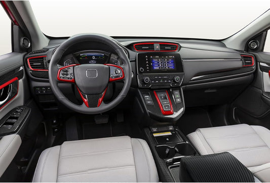 Calcomanías para cubierta de marco de tablero para Honda CR-V 2023, 2024, 2025, accesorios CRV, ABS, fibra de carbono, calcomanías interiores