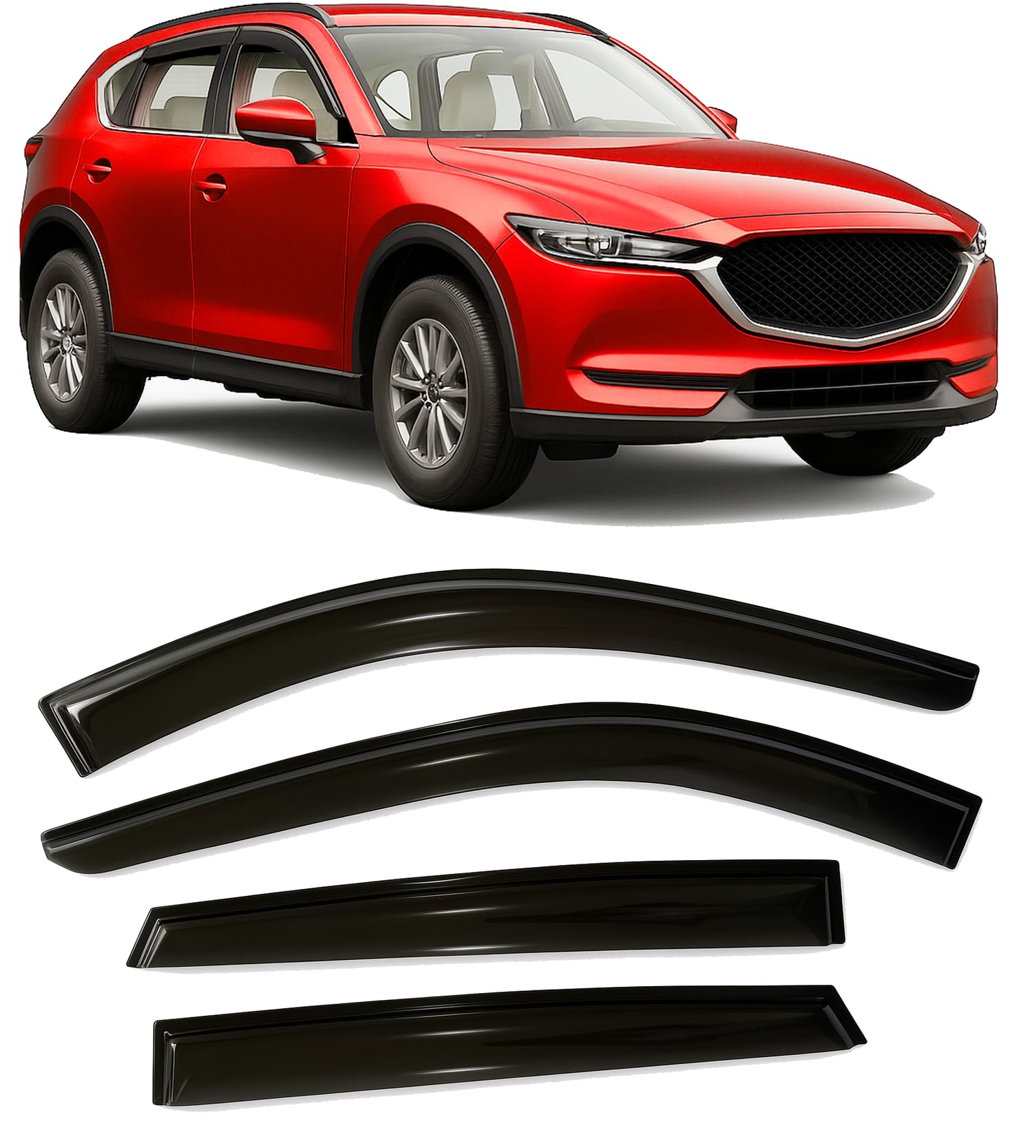 2023-2025 Tape-On Rain Guards for Honda CR-V Side Window Visor Deflectors LX EX EX-L Sport Hybrid Sport Touring Durable Vent Shades CRV 2024