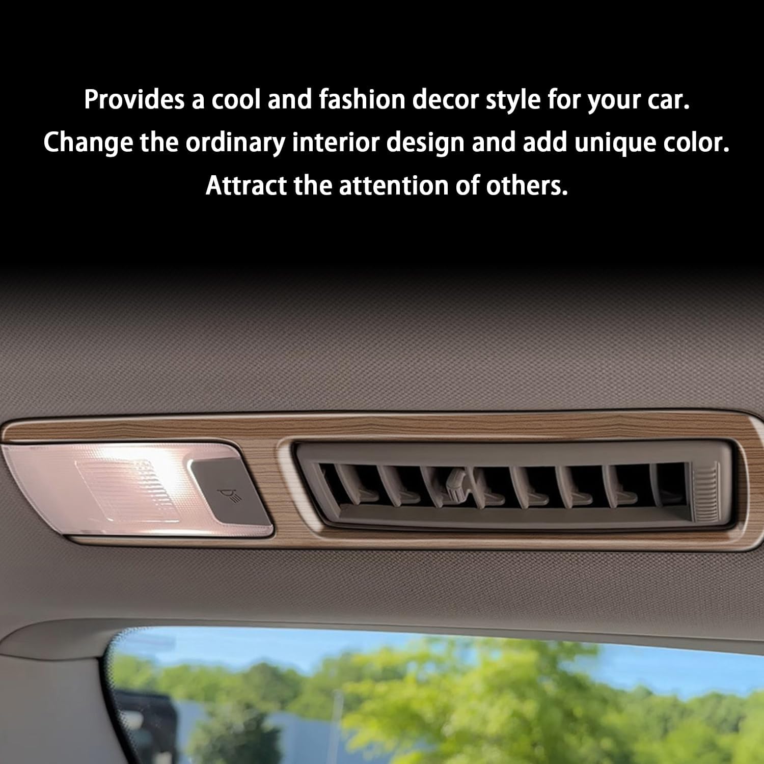 Peach Wood Grain Center Console Car Accessories for Toyota Grand Highlander 2024 2025 Rear Air Condition Outlet Vent Covers Trim ABS 4PC