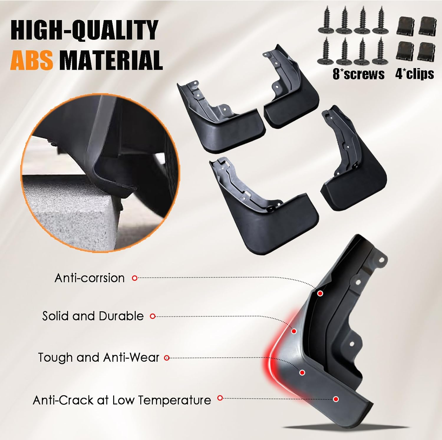 for Honda CRV 2023 2024 2025 2026 Splash Guard - Front & Rear Mud Flaps for Honda CR-V LX/EX/EXL 2023 2024 2025 2026 Exterior Accessories (Not for Hybrid)