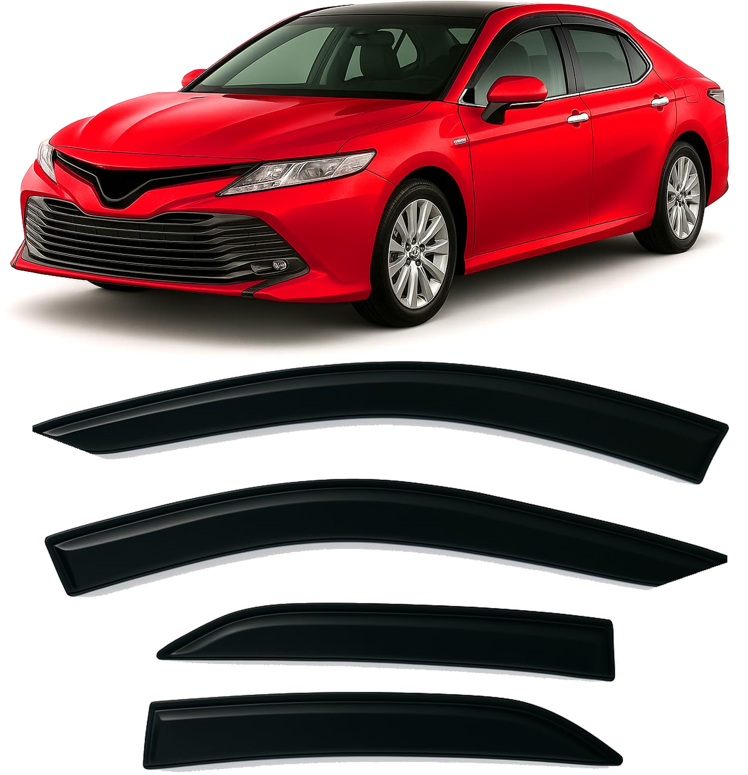 2024-2025 Tape-On Side Window Visor Deflectors for Toyota Grand Highlander Rain Guards XLE Limited Platinum MAX Hybrid Smoke & for Lexus TX 350 500h Premium AWD Luxury Hybrid 2024-2025