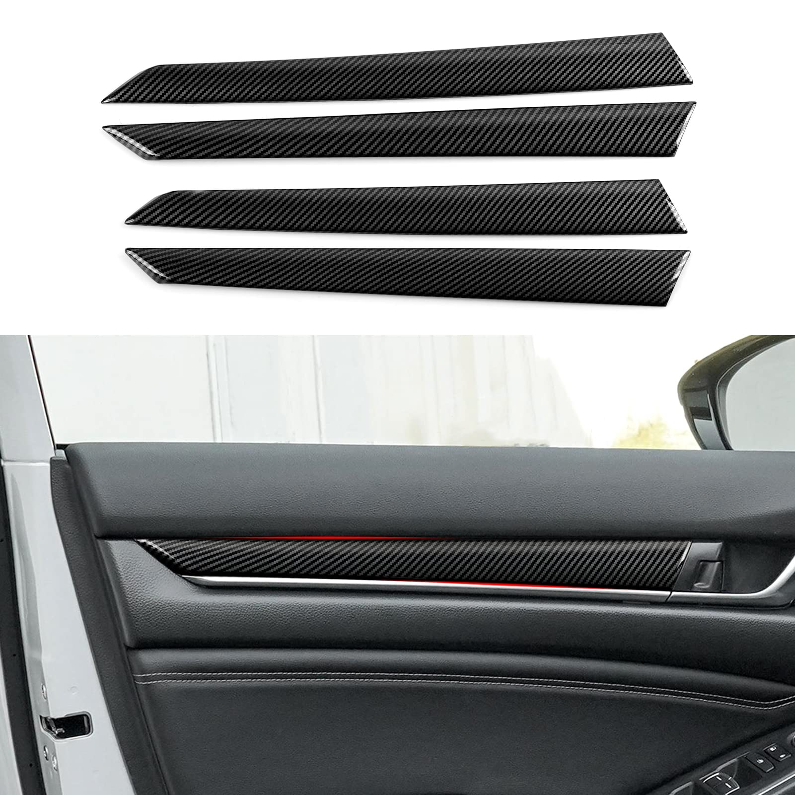 Calcomanías para panel de palanca de cambios versión a gas para Honda Accord 2018 2019 2020 2021 2022 Accesorios de 10ª generación ABS Calcomanías interiores de fibra de carbono