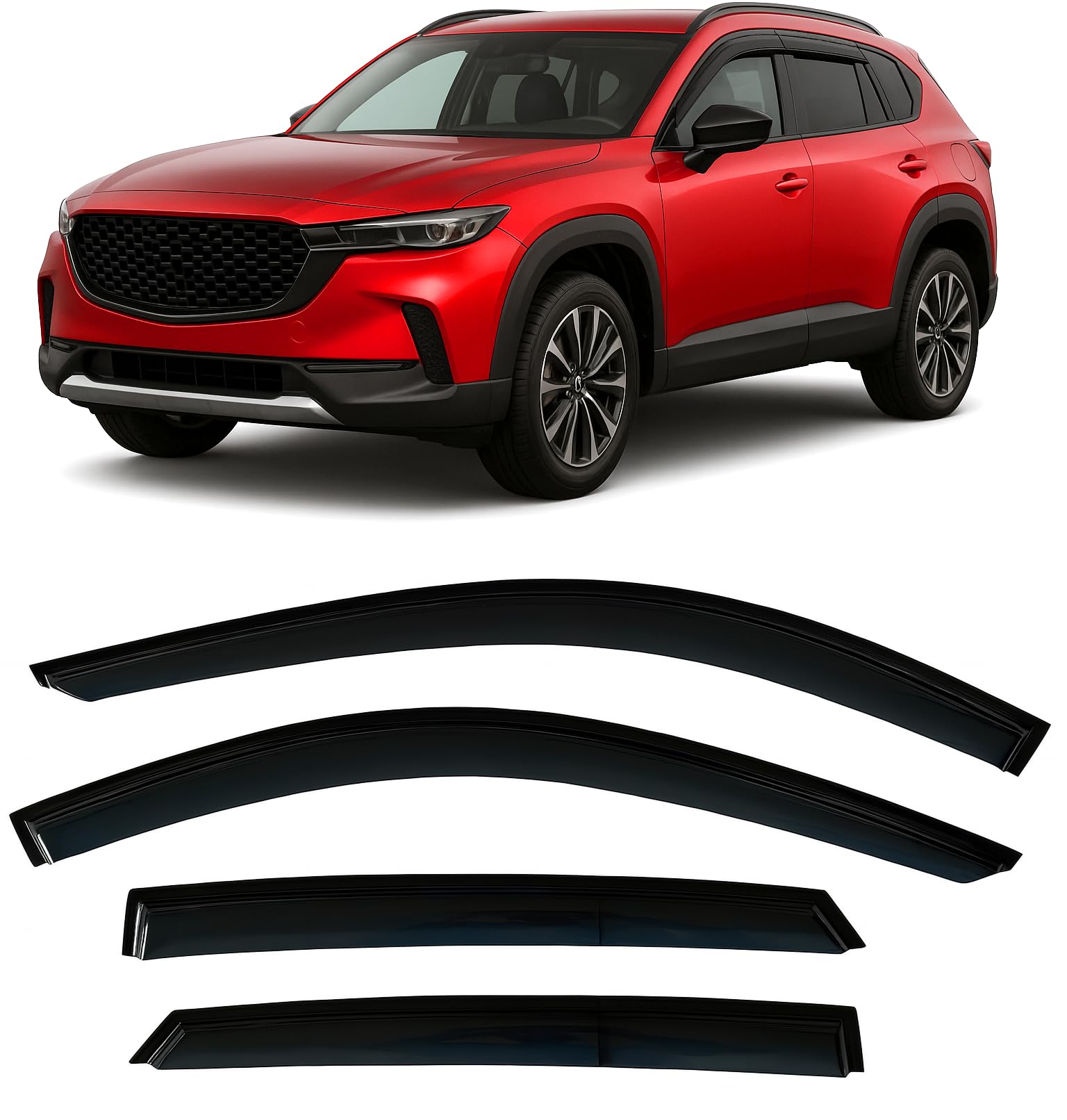 2023-2025 Tape-On Rain Guards for Honda CR-V Side Window Visor Deflectors LX EX EX-L Sport Hybrid Sport Touring Durable Vent Shades CRV 2024