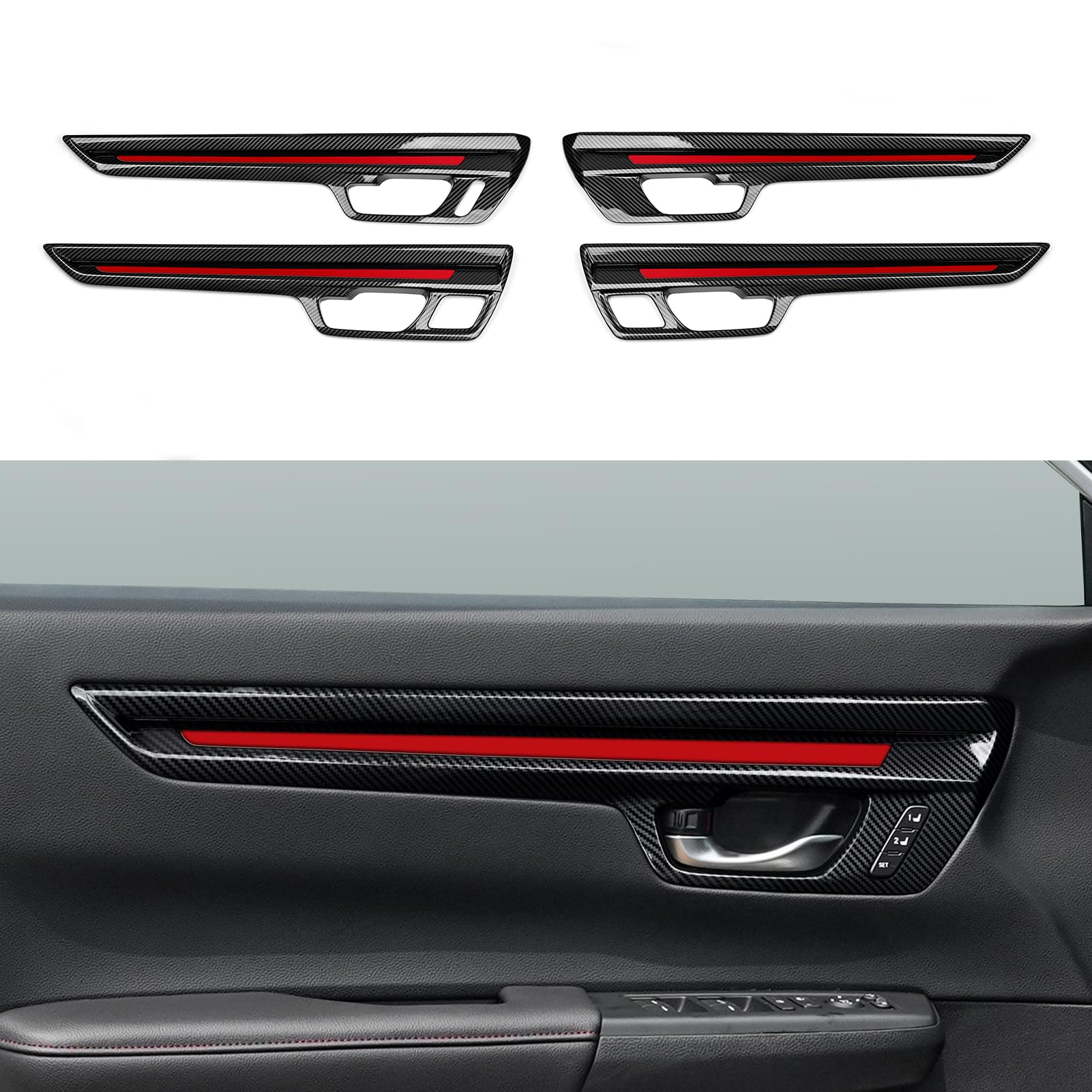 Calcomanías para cubierta de marco de tablero para Honda CR-V 2023, 2024, 2025, accesorios CRV, ABS, fibra de carbono, calcomanías interiores