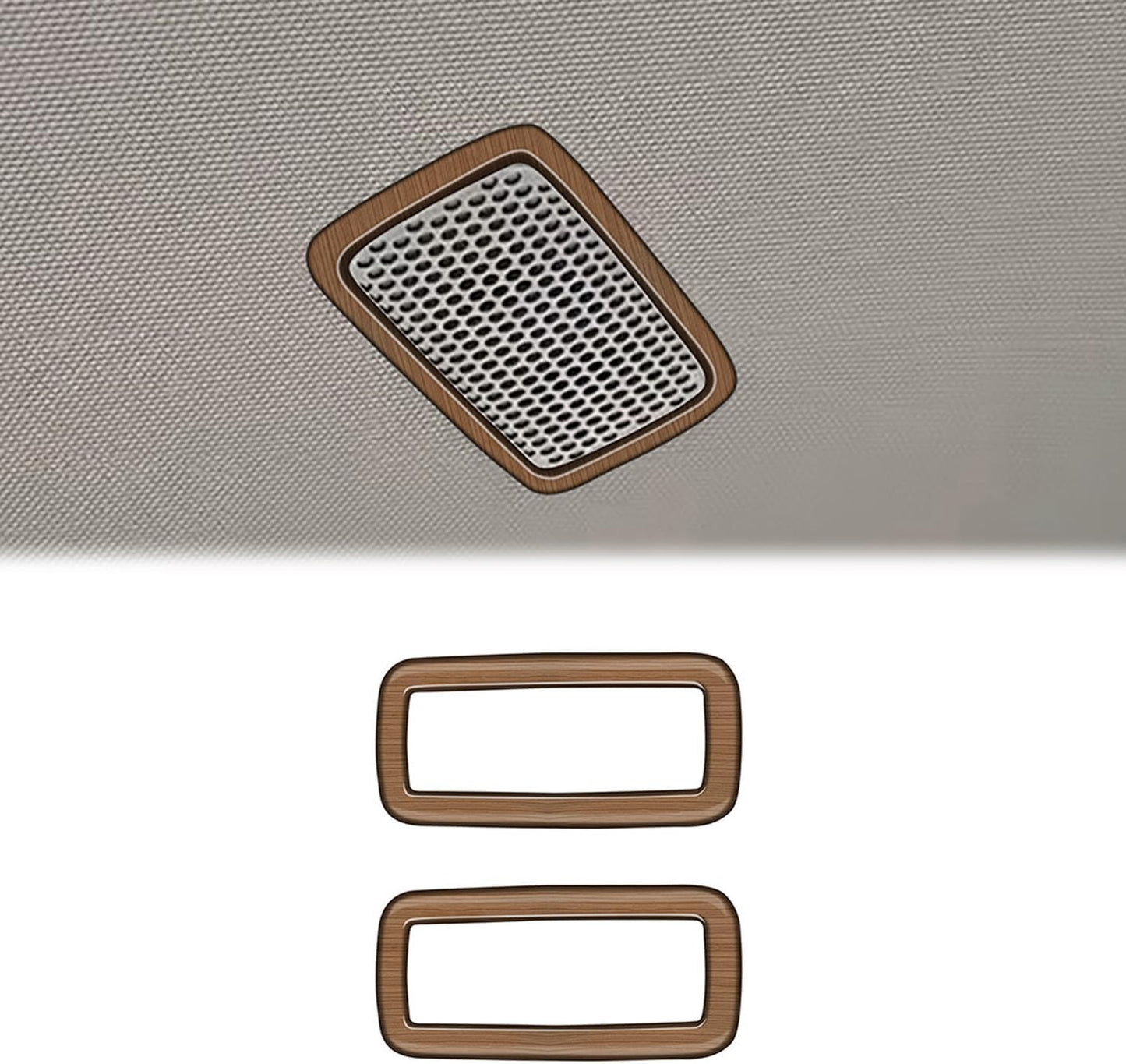 Peach Wood Grain Roof-Mounted Speaker Cover fit for Toyota Grand Highlander 2024 2025 Interior Decoration Accessories