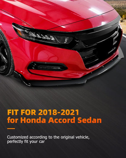 FINDAUTO Kits de carrocería de labio delantero de automóvil ABS para Honda Accord Sedan 2018-2020 para Honda Accord Sedan negro brillante parachoques delantero inferior alerón divisor de labio