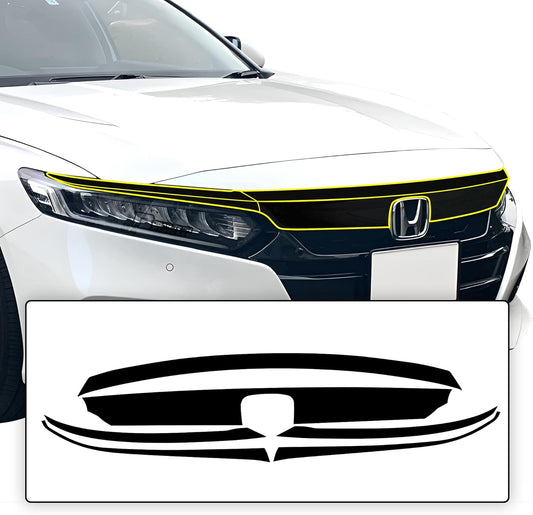 BOGAR TECH DESIGNS Front Chrome Delete Overlay Compatible with Honda Accord 2018-2022, Gloss Black