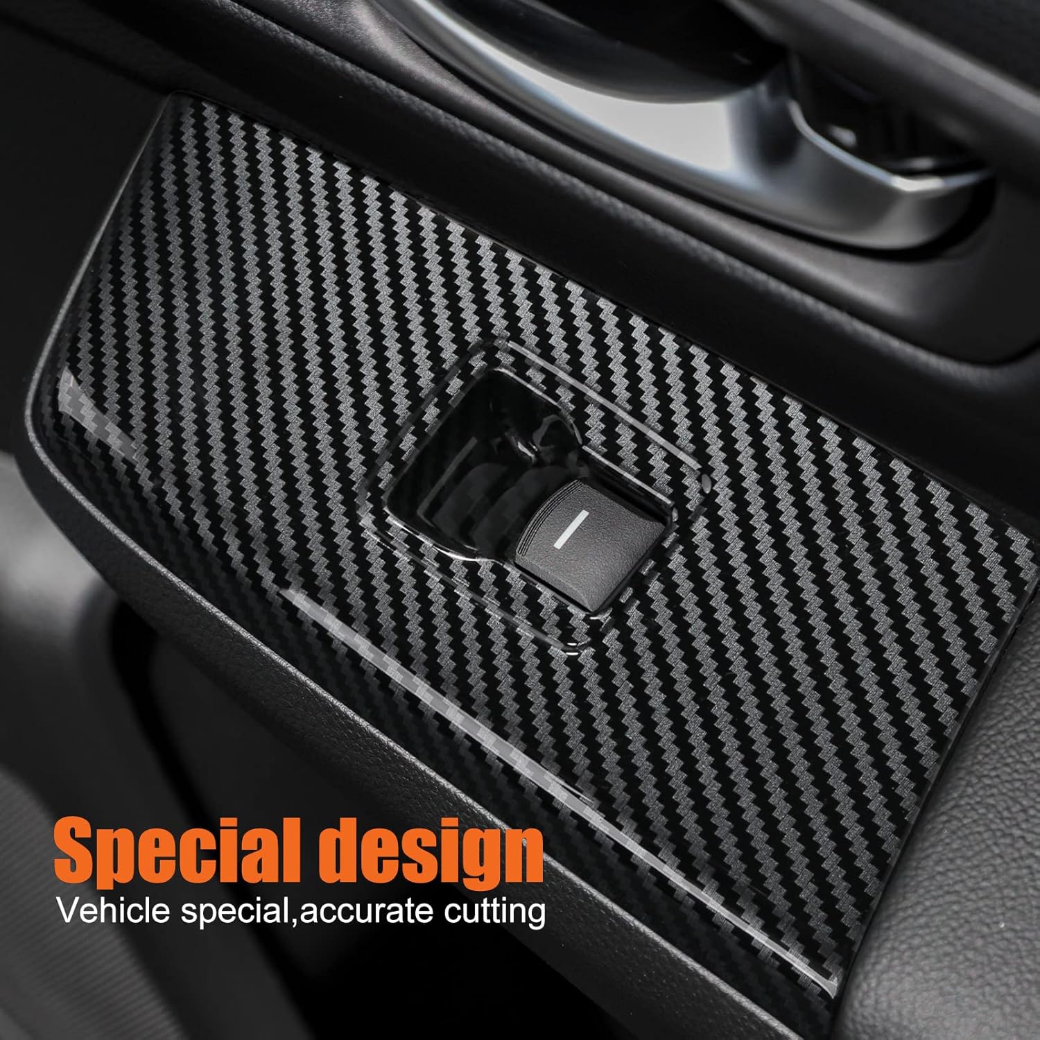 CKE 4 piezas compatibles con Honda CRV 2026 2025 2024 2023 Accesorios para reposabrazos de puerta de automóvil, interruptores de elevación, cubierta de panel, cubierta de reposabrazos, estilo de fibra