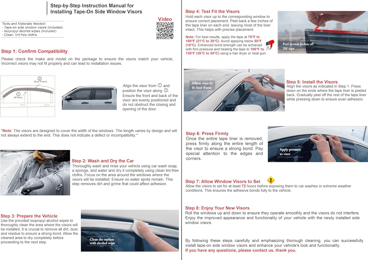 2023-2025 Tape-On Rain Guards for Honda CR-V Side Window Visor Deflectors LX EX EX-L Sport Hybrid Sport Touring Durable Vent Shades CRV 2024