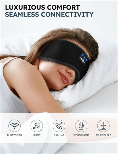 MUSICOZY - Auriculares con Bluetooth, máscara con auriculares inalámbricos para dormir de lado, hombres y mujeres, oficina, siesta, viajes en avión, regalos únicos para niños y niñas