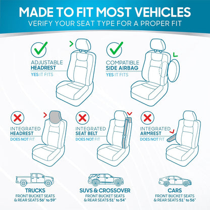 BDK PolyPro - Juego completo de fundas de asiento de coche en rojo sobre negro, fundas de asiento dividido delantero y trasero, fácil de instalar, accesorios para automóviles, camiones, furgonetas,